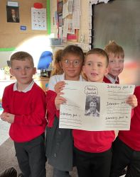 Children presenting their fact file