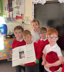 Children presenting their fact file