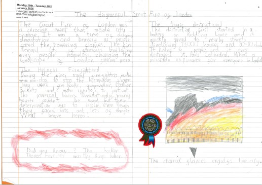 Children's work on the Great Fire of London