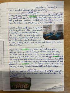 Children's work in a book