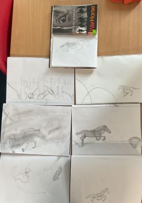 Drawings of war horses