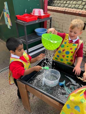 Children playing with water