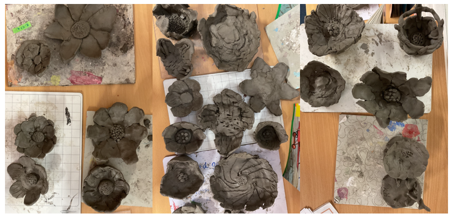 Poppies created with clay for memorial day 