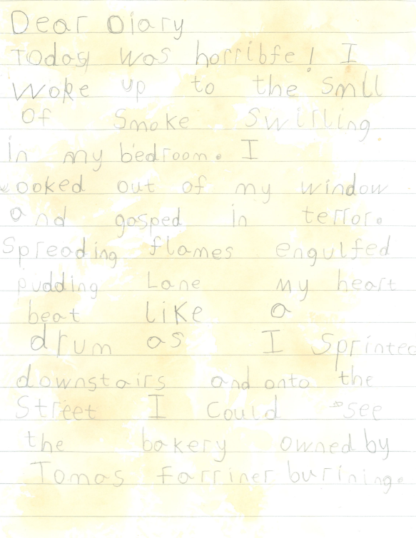 Diary Entry Written by year 2 pupil