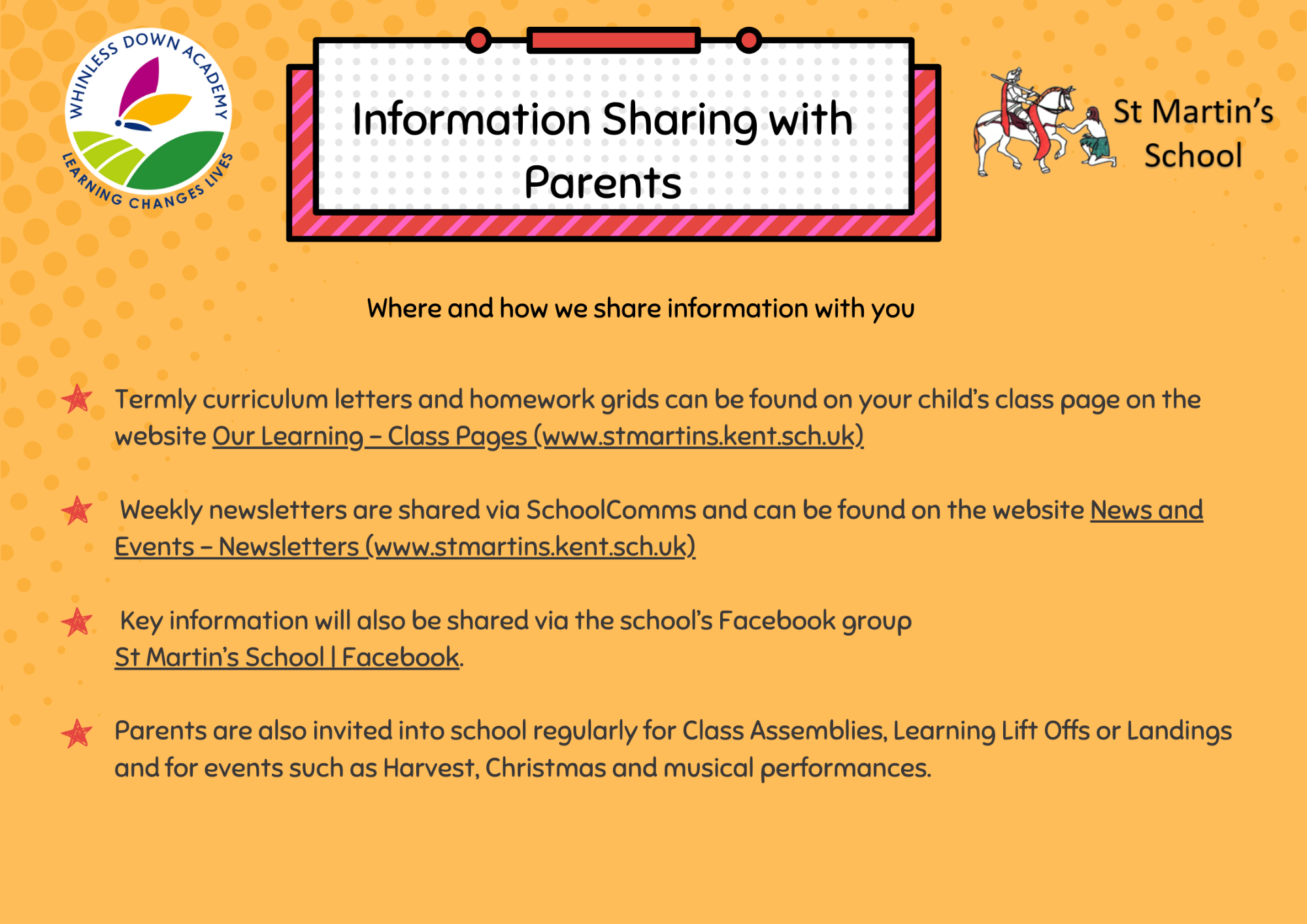 How we share information with parents